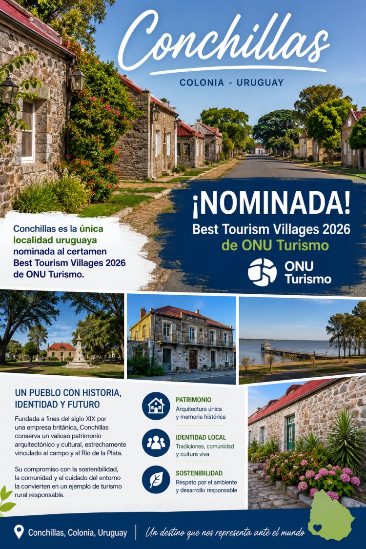 Conchillas representar&aacute; a Uruguay en Best Tourism Villages 2026 de ONU Turismo