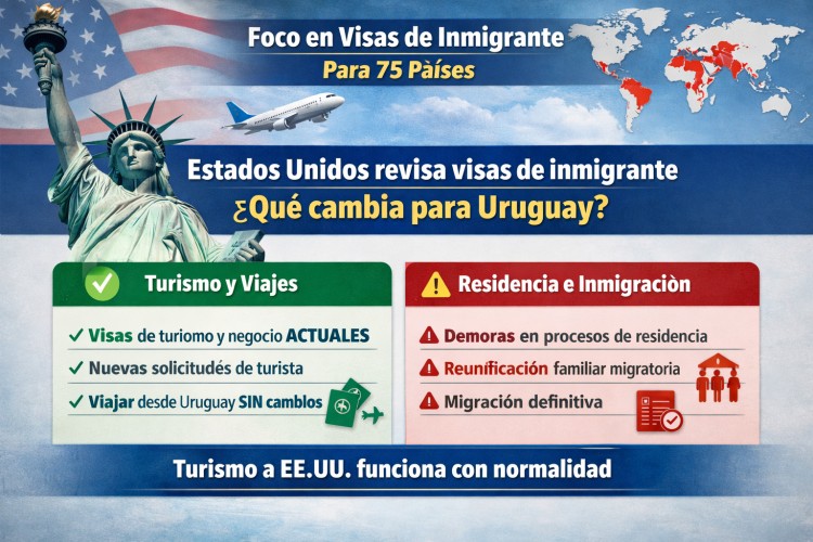 Estados Unidos revisa visas de inmigrante: qu&eacute; implica para viajeros uruguayos