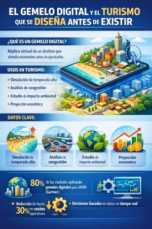 El gemelo digital ya decide el turismo antes de que viajes