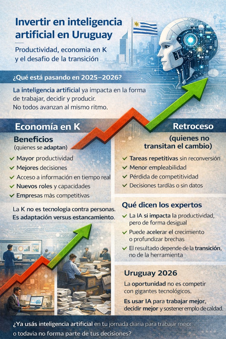 Invertir en inteligencia artificial en Uruguay: productividad, econom&iacute;a en K y el desaf&iacute;o de la transici&oacute;n