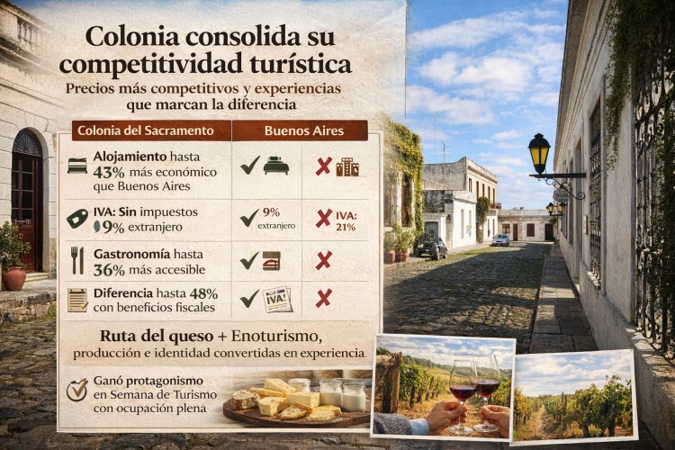 Turismo en Colonia: precios m&aacute;s competitivos, beneficios de IVA y nuevas experiencias explican la alta ocupaci&oacute;n
