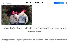 La cr&oacute;nica de El D&iacute;a: una experiencia minera y tur&iacute;stica en Minas de Corrales, Rivera